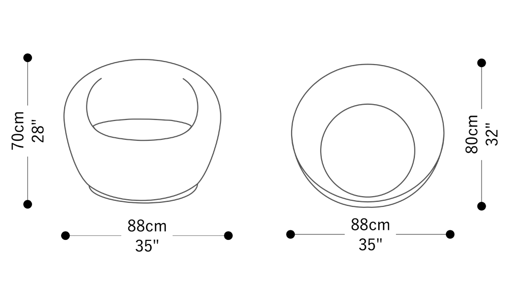 Image of the main dimensions of the product